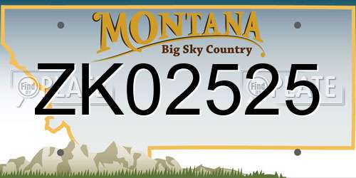 ZK02525 Montana License Plate