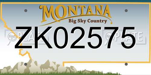 ZK02575 Montana License Plate