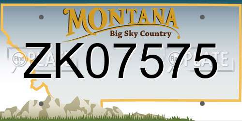 ZK07575 Montana License Plate