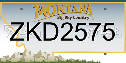ZKD2575 Montana License Plate