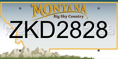 ZKD2828 Montana License Plate