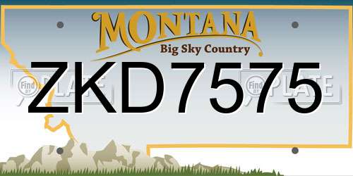 ZKD7575 Montana License Plate