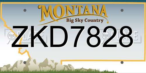 ZKD7828 Montana License Plate