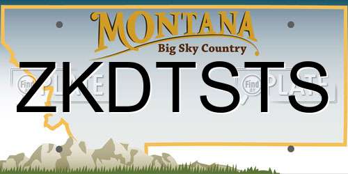 ZKDTSTS Montana License Plate