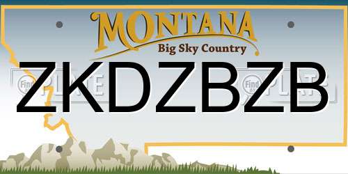 ZKDZBZB Montana License Plate