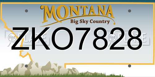 ZKO7828 Montana License Plate