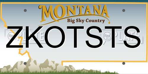 ZKOTSTS Montana License Plate