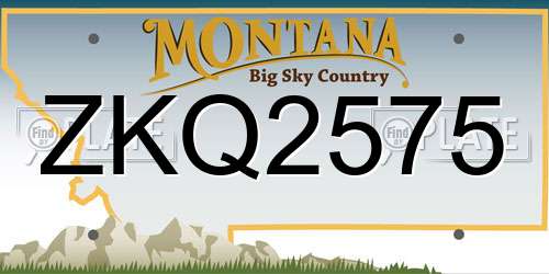 ZKQ2575 Montana License Plate