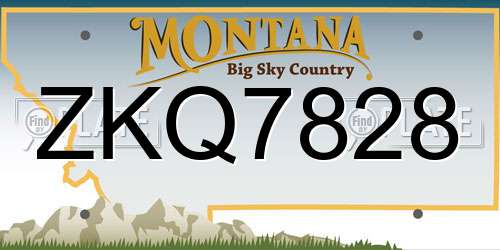 ZKQ7828 Montana License Plate