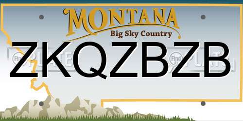 ZKQZBZB Montana License Plate