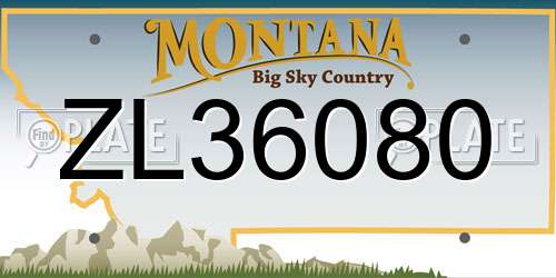 ZL36080 Montana License Plate