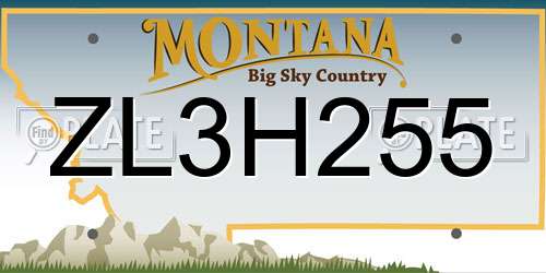 ZL3H255 Montana License Plate