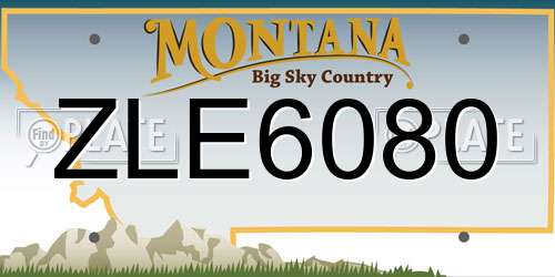 ZLE6080 Montana License Plate