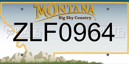 ZLF0964 Montana License Plate