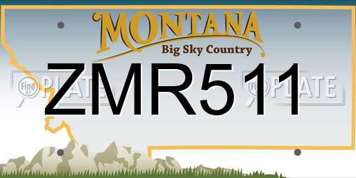 ZMR511 Montana License Plate