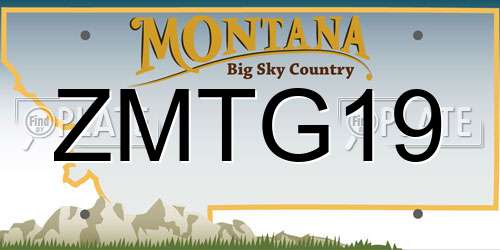 ZMTG19 Montana License Plate