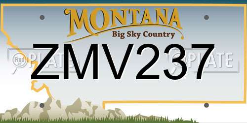 ZMV237 Montana License Plate
