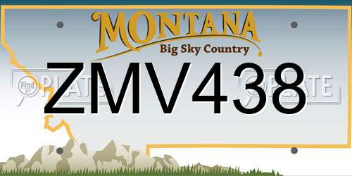 ZMV438 Montana License Plate