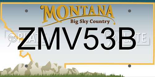 ZMV53B Montana License Plate