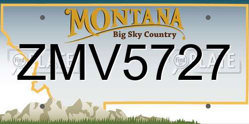 ZMV5727 Montana License Plate