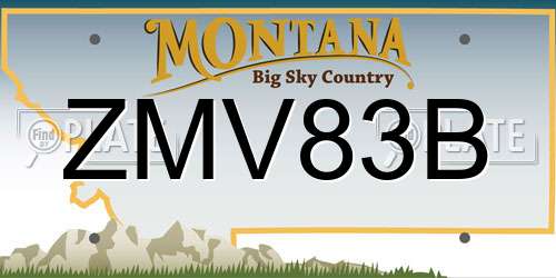 ZMV83B Montana License Plate