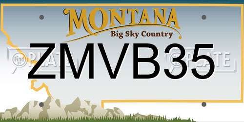 ZMVB35 Montana License Plate
