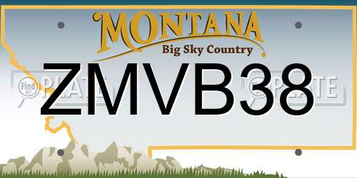 ZMVB38 Montana License Plate