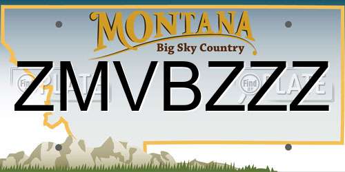 ZMVBZZZ Montana License Plate