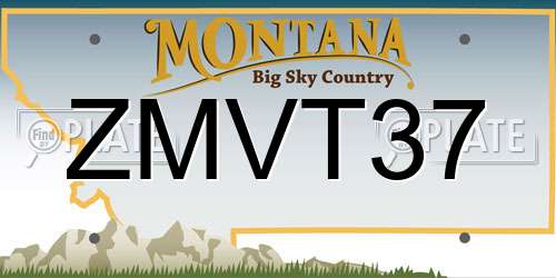 ZMVT37 Montana License Plate