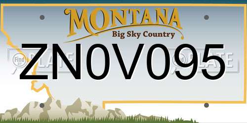 ZN0V095 Montana License Plate