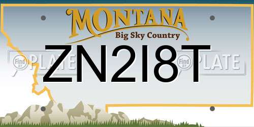 ZN2I8T Montana License Plate