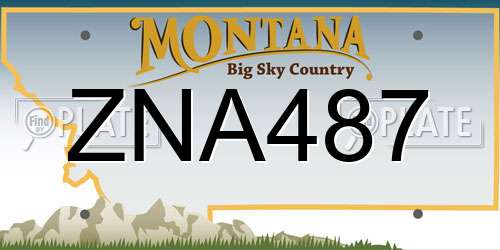 ZNA487 Montana License Plate