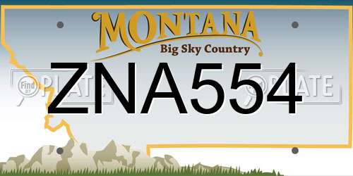 ZNA554 Montana License Plate