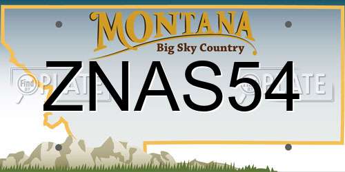 ZNAS54 Montana License Plate