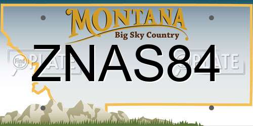 ZNAS84 Montana License Plate