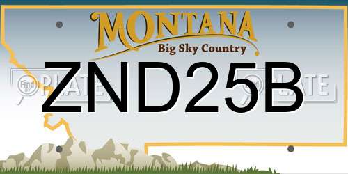 ZND25B Montana License Plate