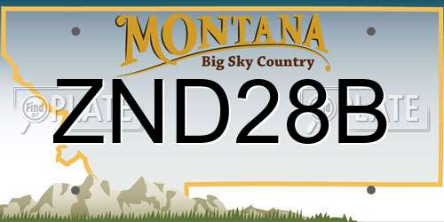 ZND28B Montana License Plate