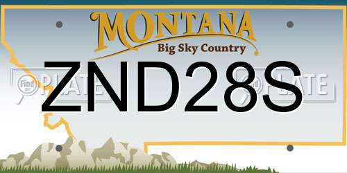 ZND28S Montana License Plate