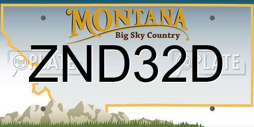 ZND32D Montana License Plate