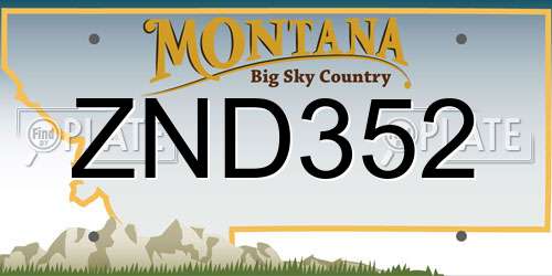 ZND352 Montana License Plate