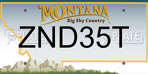 ZND35T Montana License Plate