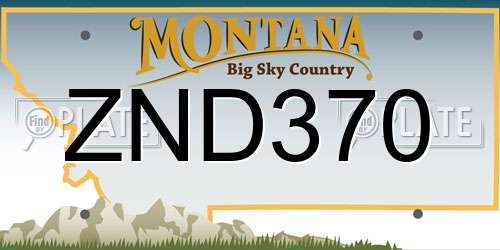 ZND370 Montana License Plate
