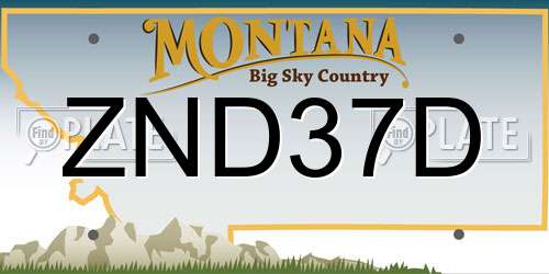 ZND37D Montana License Plate