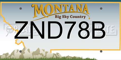 ZND78B Montana License Plate