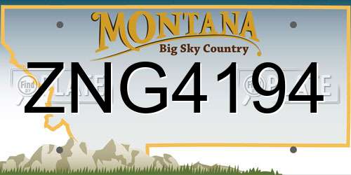 ZNG4194 Montana License Plate
