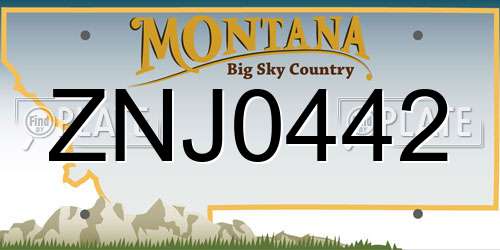 ZNJ0442 Montana License Plate