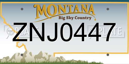 ZNJ0447 Montana License Plate