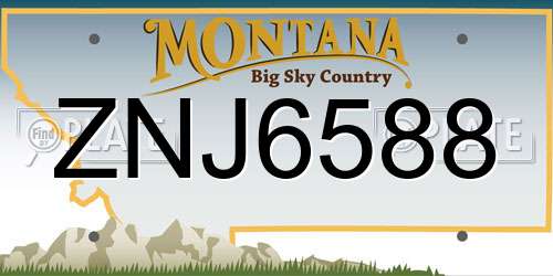 ZNJ6588 Montana License Plate