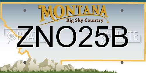 ZNO25B Montana License Plate