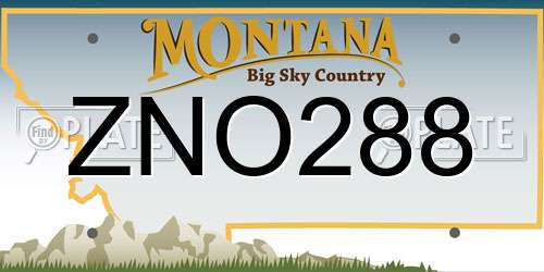 ZNO288 Montana License Plate